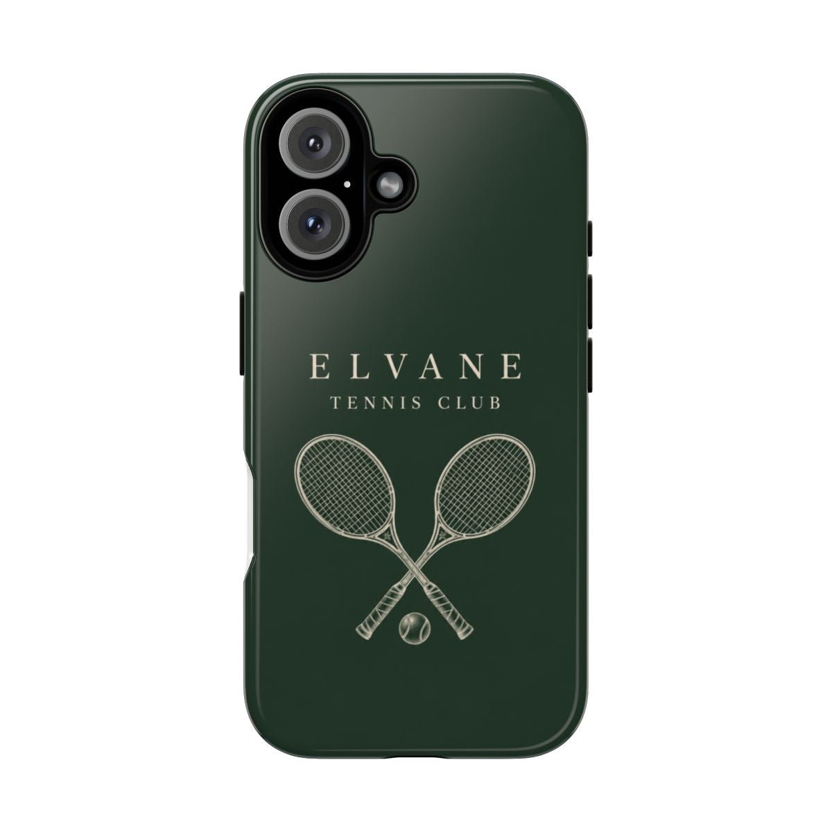 Coque Tennis Club ELVANE — raquettes croisées sur vert club profond